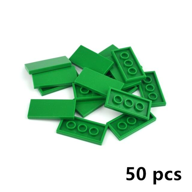 50-100Pcs Flat Tile 2x2 2x4 DIY Enlighten Plastic Smooth Building Block BricksCompatible All Brands Assembles Particles