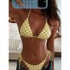 Dot Polka Tie Side Women Bikini Set Sexy Split Triangle Swimsuit For Beach Spa Multi Colors