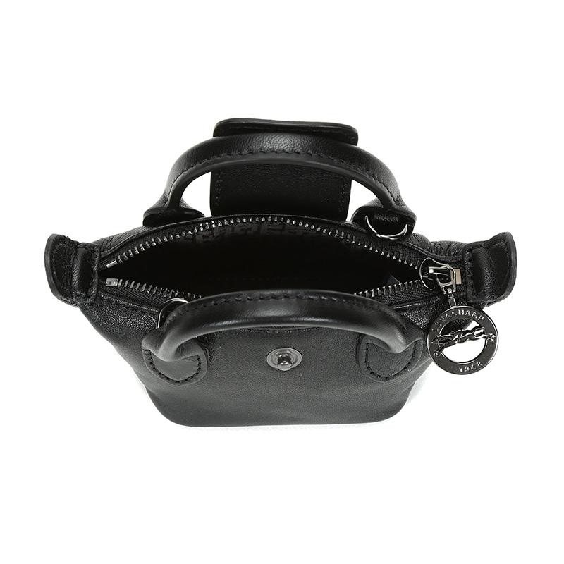 Longchamp Le Pliage Cuir Mini Knödeltasche Damen Umhängetasche Schwarz 10099757001
