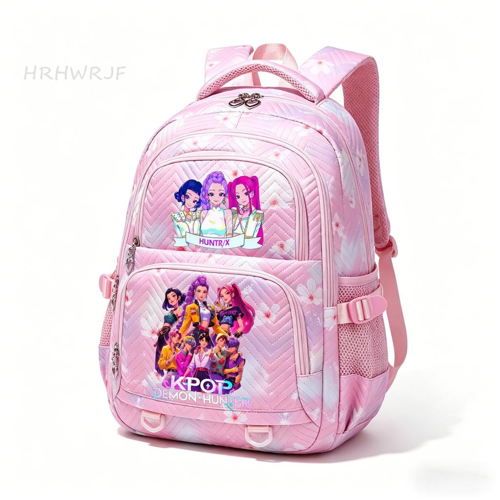 K-pop Backpack Teens Girls Capacity Schoolbag Flowers Printe Laptop School Backpack Travel Rucksack YK2 Mochila
