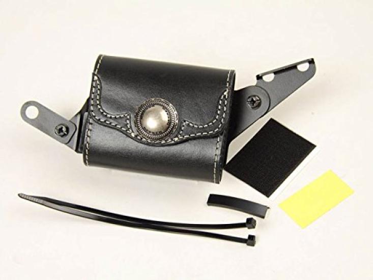 DEGNER Leather ETC Case with Bracket for Sportster Harley-Davidson (2004-2014), Black, SB-44