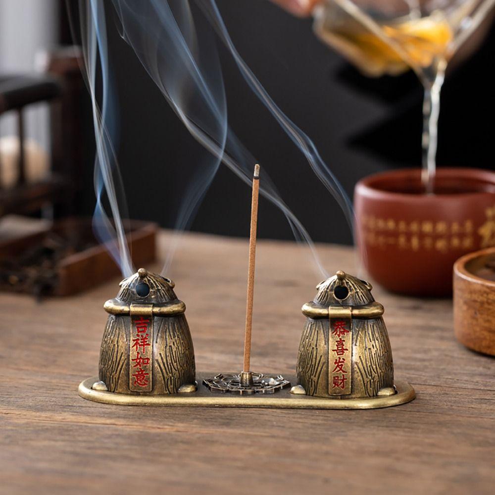 Good Symbolism Incense Burner Zinc Alloy Indoor Aromatherapy Creative Incense Burning  Gifts