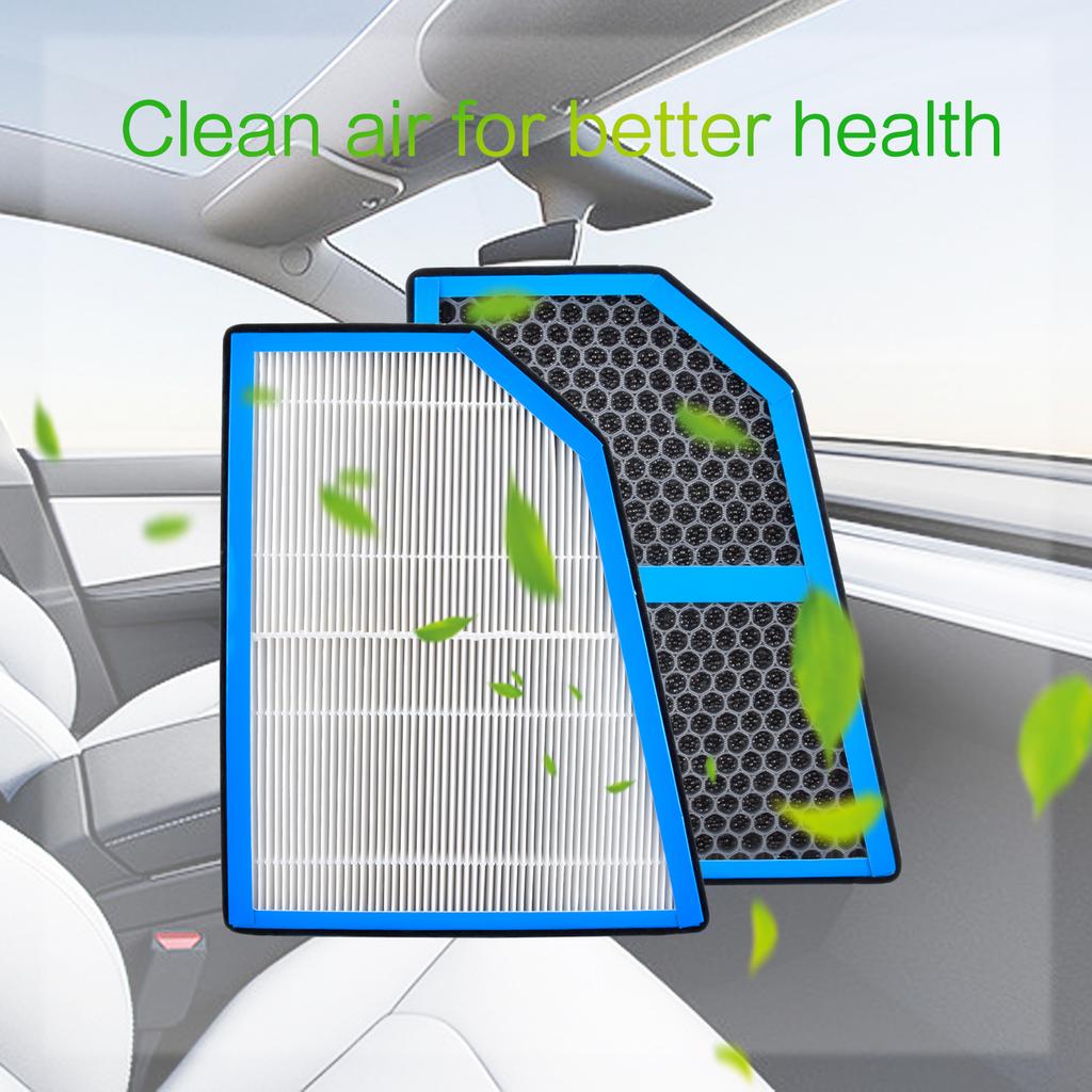 For Tesla Model X Cabin Air Filter, Activated Carbon, 5-Layer Filter, Longer Service Life & Stronger Filtering, Unblocked Air Fl