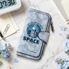 Stylish Space Themed Long Wallet Durable Card Holder Casual Daily Use Portable Purse