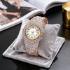 Women Quartz Watch Round Dial Analog Watch with Alloy Strap Ladies Rhinestone Wristwatch for Casual Wear Parties Offices Dates