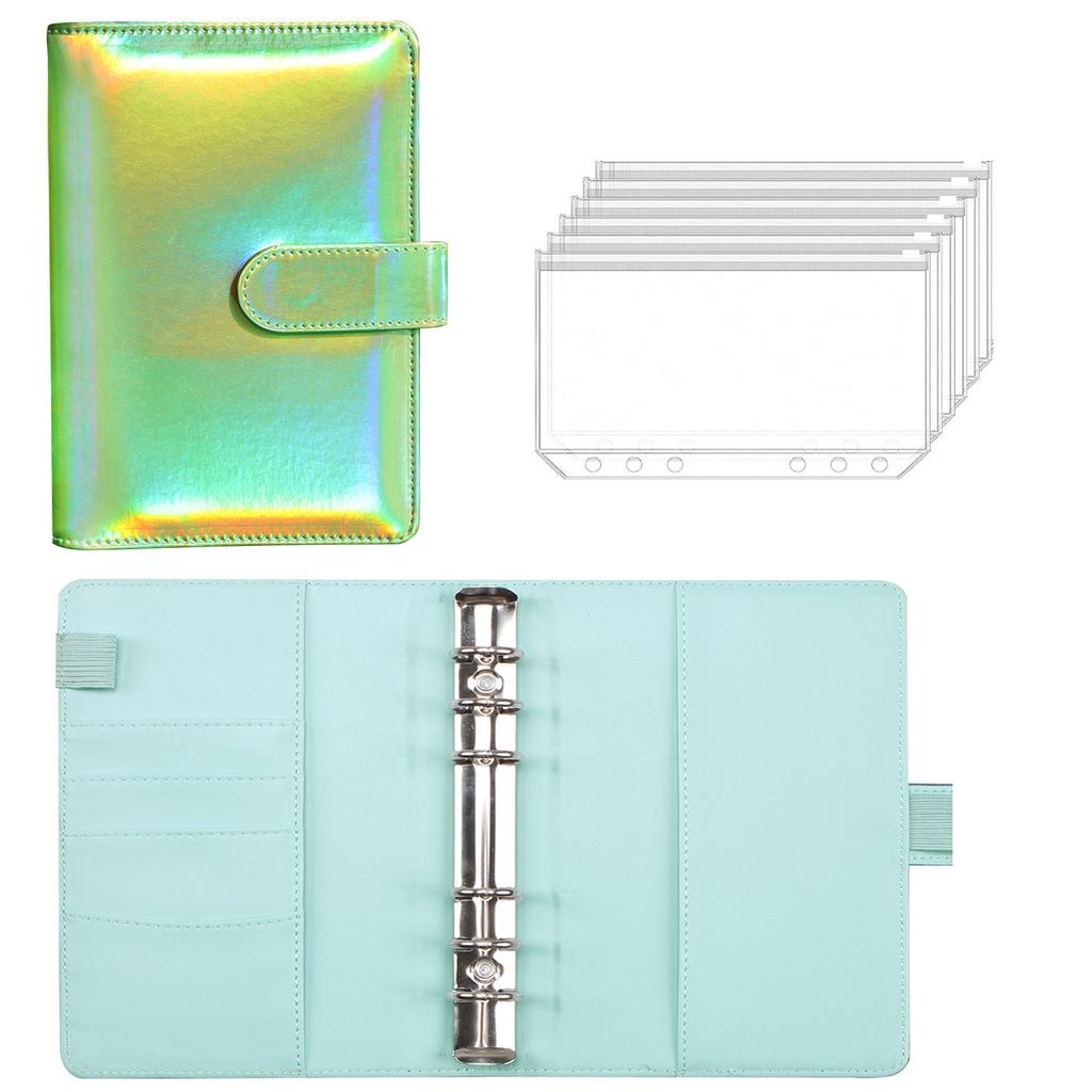 2023 Laser Budget Binder Zipper Envelopes Organizer Cash Envelopes for Budgeting Saving Money A6 Planner 6 Pockets Accessories