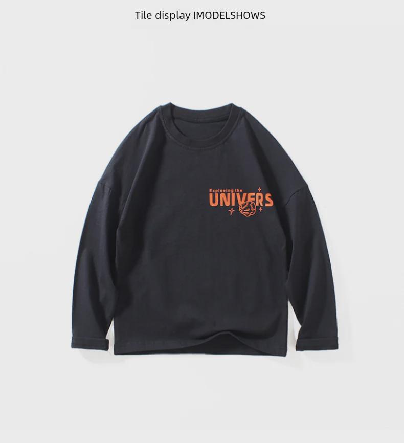 Boys' Korean-Style Autumn 2024 Long Sleeve Printed T-Shirt