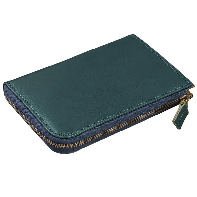 

[Fee] wallet men s ladies genuine leather tochigi leather Thin gusset L-shaped zipper large capacity middle wallet made in Japan [FE-3061] (Navy)