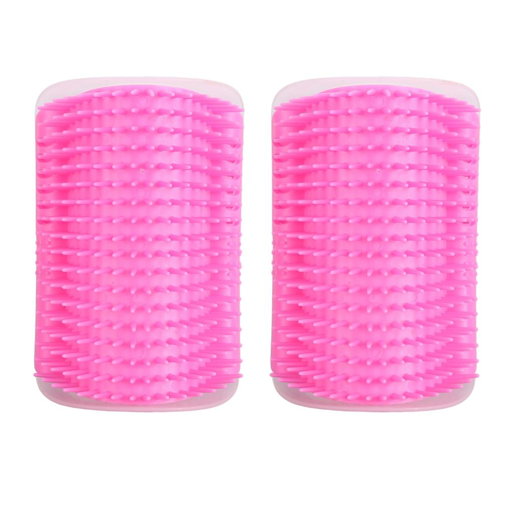 2PCS Self Grooming Cat Brush Interactive Toy Soft Cat Wall Corner Scratcher Massage Combs with