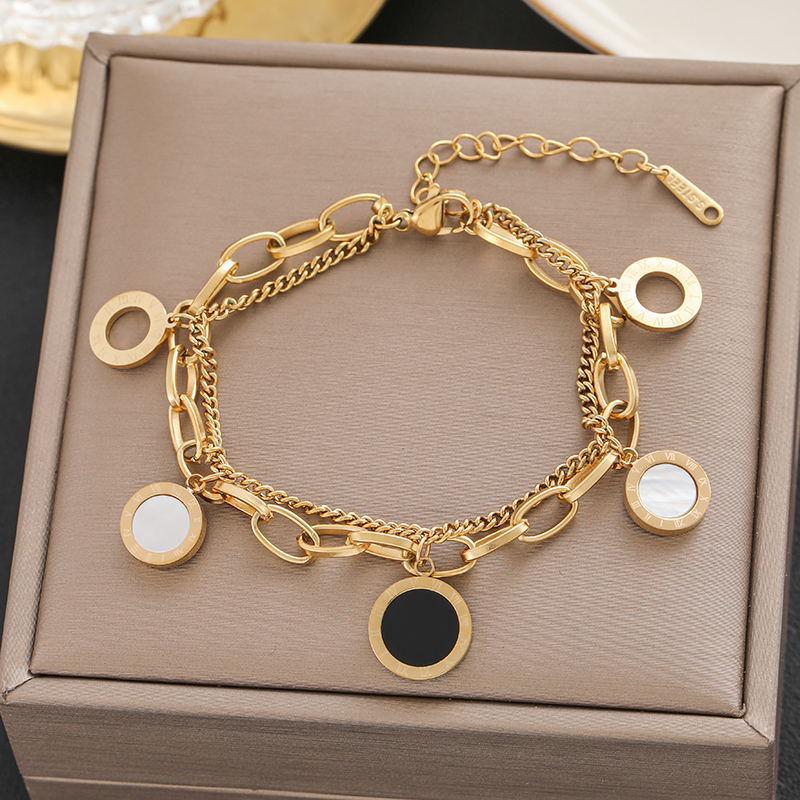 Women's Fashion Titanium Steel Bracelet: Elegant Japanese & Korean Design, Non-Fading Stainless Steel, Versatile Jewelry.