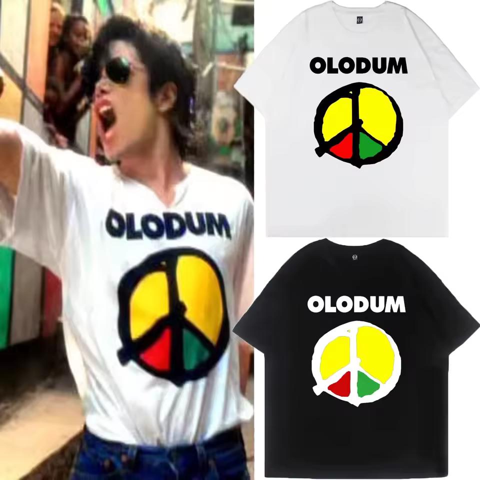 Король Поп-музыки Майкл Джексон MJ OLODUM Футболка в том же стиле Мужская Женская Модная Готическая Классическая Футболка Чистый Хлопок Футболки с коротким рукавом