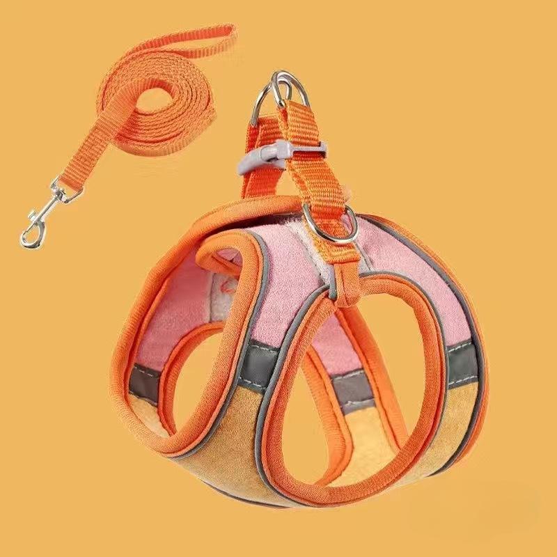 Cat Traction Rope Cute Vest Style Chest and Back Anti Slip, Kitten Velcro Safety Buckle, Pet Walking Rope