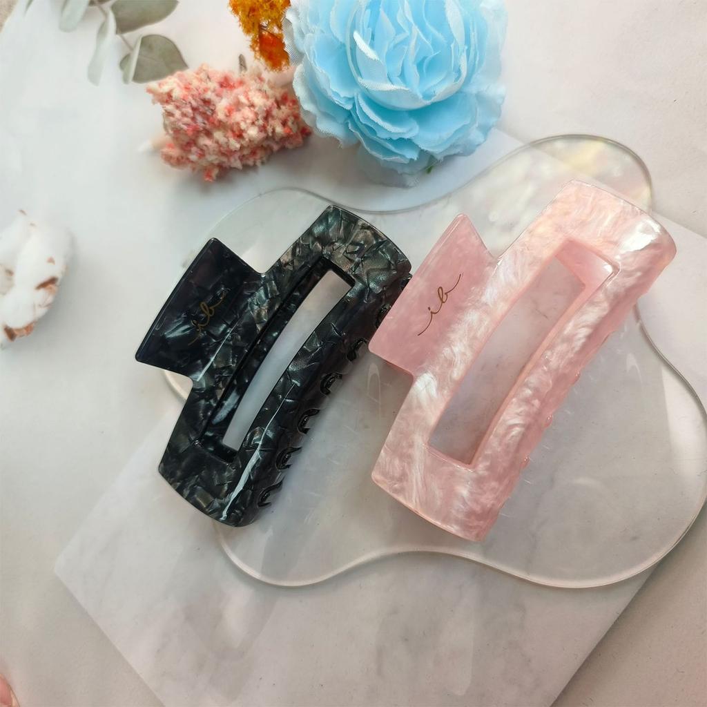 2PCS Large Acrylic Hair Claw Clip For Thick And Curly Hair Strong Hold Gentle On Hair Clamp for Women Various Occasion