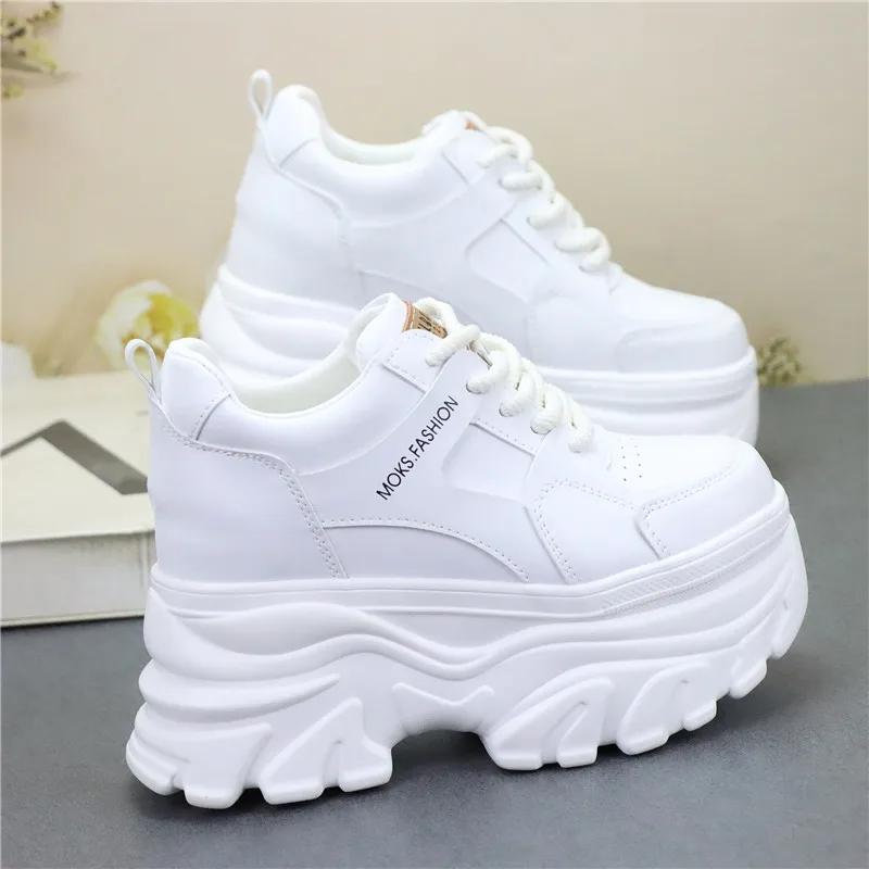 Fashion 12CM Microfiber Leather Platform Wedge Fashion Mary Jane Chunky Heels Spring Chunky Sneaker Autumn Pumps Ankle Boots Shoes