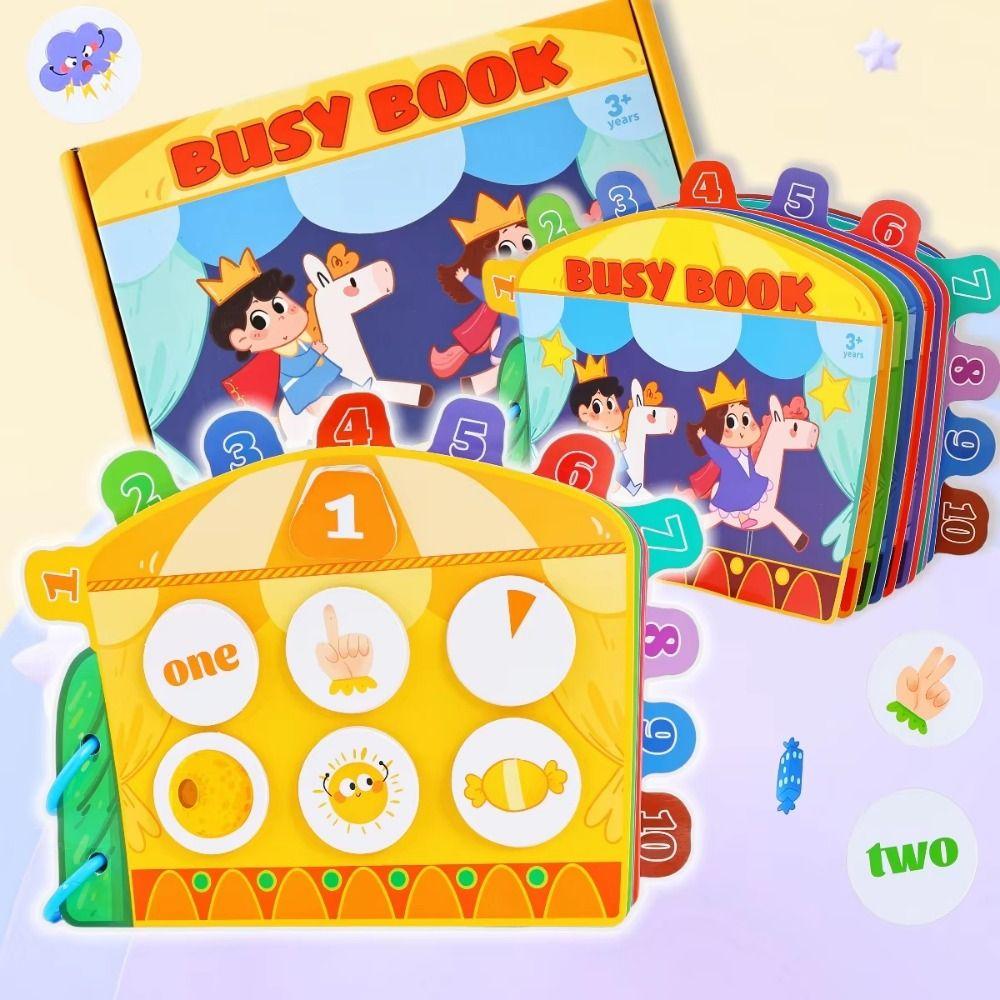 1-10 Quantity Word Cognition Digital Cognitive Quiet Book DIY Kids Busy Book Toy  Birthday Gift