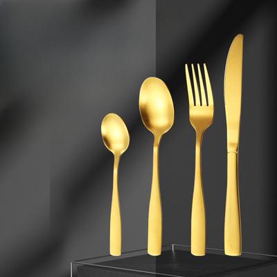 Set da 4 Posate in Acciaio Inossidabile 1010 per Hotel, Bistecca, Cibo Occidentale, Manico Quadrato Spesso, Coltello, Forchetta e Cucchiaio
