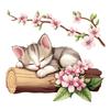 Adesivo da Parete Gatto Carino Acquerello, Decalcomanie da Parete Gattino Rimovibili, Decorazione Murale Artistica Peel and Stick per Cameretta, Soggiorno, Camera da Letto