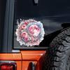 QT2135#15cm Flowers and Moon Car Sticker, Suitable for Laptop, Car, Truck, Van, SUV, Motorcycle, Bumper, Window