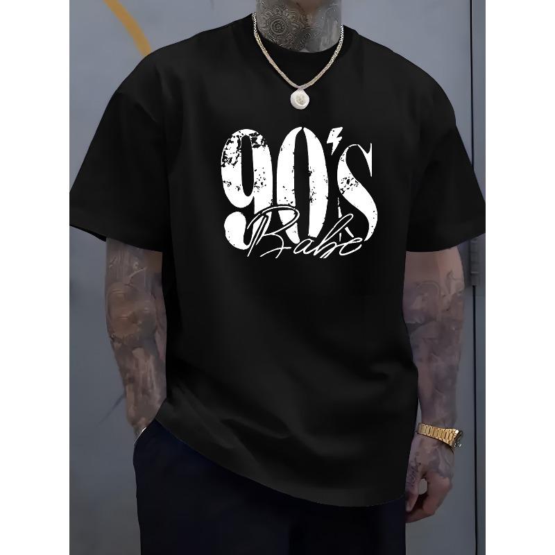 

Summer New Fashion Street Casual Charm Letter Print Comfortable Soft Crew Neck T-Shirt 4XL чорний