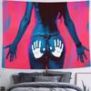 1Pc Neon Handprint Body Art Tapestry, Pop Art Female Figure Wall Hanging, Polyester 2D Print, Bold Room Decor For Bedroom, Gift