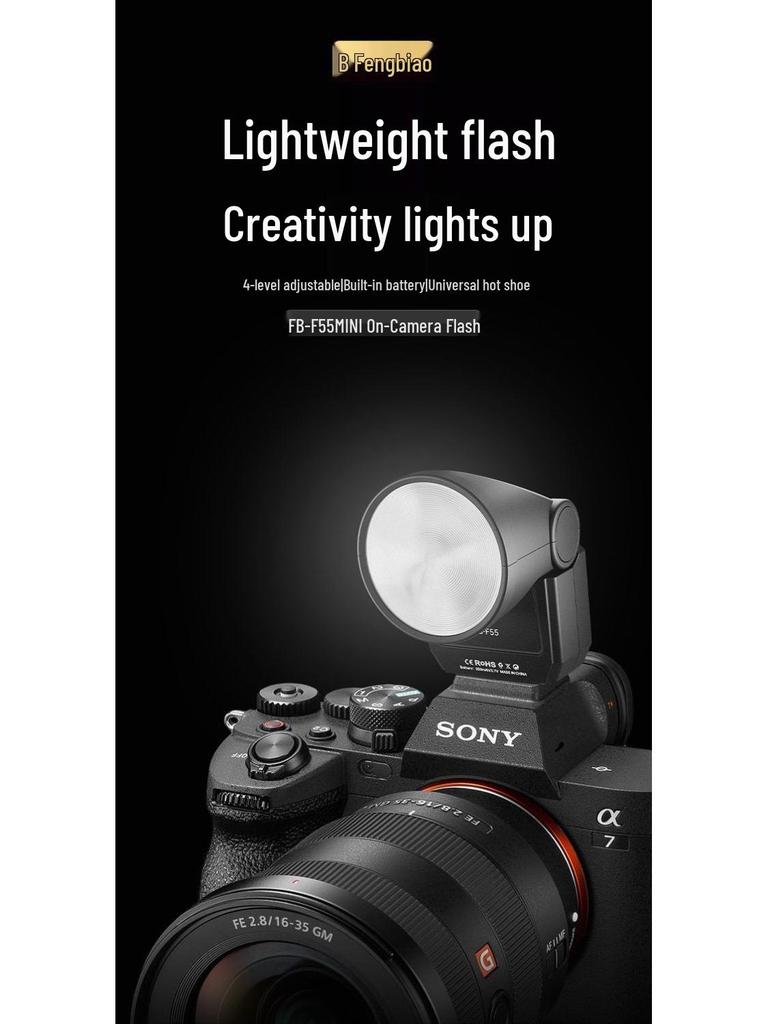 Fengbiao Mini Flash for Mirrorless & SLR Cameras – Portable On-Camera Portrait & Outdoor Fill Light with Hot Shoe Compatibility