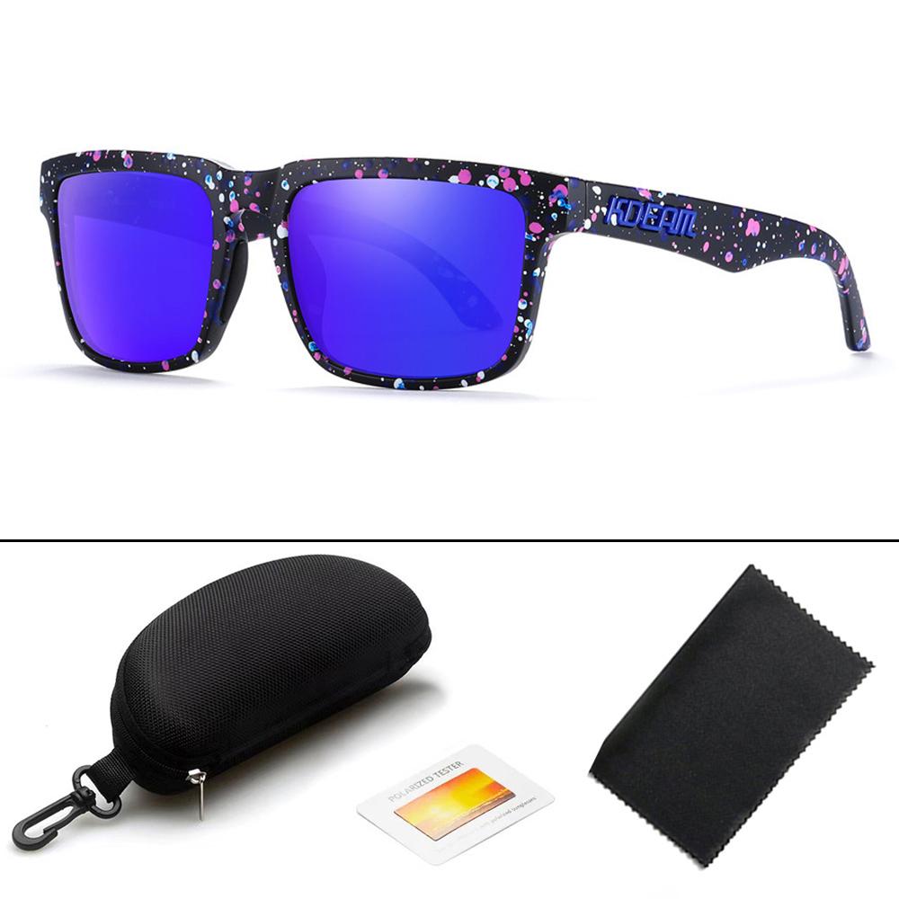 KDEAM Unisex Square Polarized Sunglasses Outdoor Retro Style Lightweight Comfortable Fashion Women Sun Glasses With Hard Case