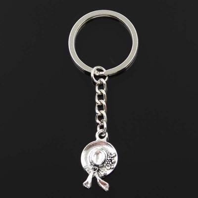 Fashion Ms. Cap Hat 16x25mm Pendant 30mm Key Ring Metal Chain Silver Color Men Car Gift Souvenirs Keychain