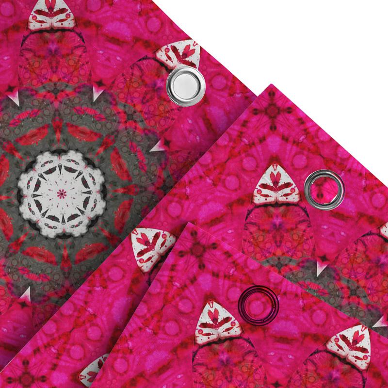 Pink Mandala Shower Curtain 3D Printed Waterproof Bath Mat Decor For Home Bathroom Flower Pattern Decoration (Sizel72 X W72 Inch