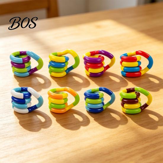 Twisted Loop Toy 2/4/6Pcs Stress Relief Plastic Focus Aid Hand Finger Handheld Fidget Gadget Flexibility Training Portable Educational Twisting Twist