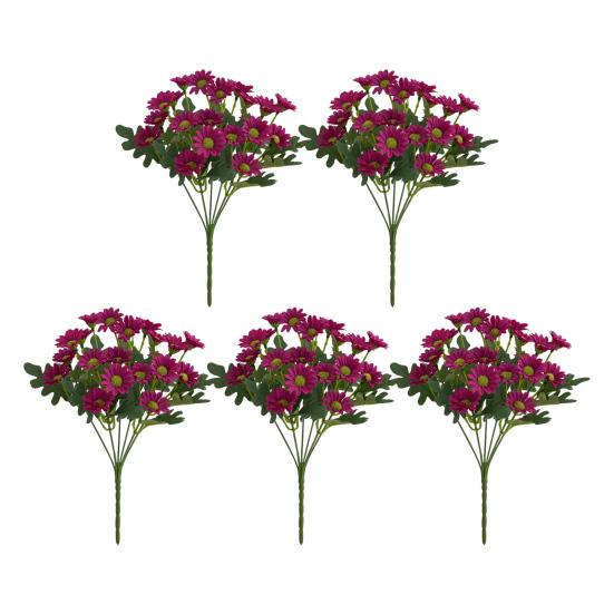 Faux Chrysanthemum Bundle UV Resistant Autumn Artificial Flowers Outdoor Realistic Faux Plants for Patio Porch Window Box Indoor Vase Decor