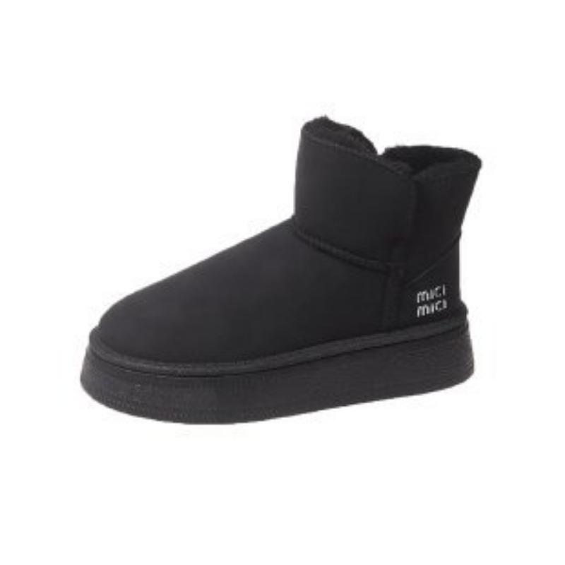 

кожаные зимние ботинки на толстой подошве женские новые зимние бархатные утолщенные водонепроницаемые и нескользящие короткие ботинки зимние ботинки 39 чёрный