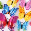 12Pcs Mixed Color Double Layer Butterfly 3D Wall Sticker for Wedding Decoration Magnet Butterflies Fridge Stickers Home Decor