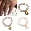 Multi-Beaded Heart Star Pearl Rings Natural Freshwater Pearl Geometric Rings for Women Minimalist Stacked Party Rings