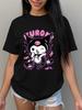Summer Trend  Sanrio Womens Tshirt  Casual Trendy and Versatile Kuromi Pattern  Soft and Breathable Fabric