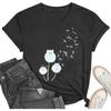 Cat Shirts for Women Flower Tee Shirts Womens Dandelion T-Shirt Cute Dandelion Cat Graphic Print Shirts(1)