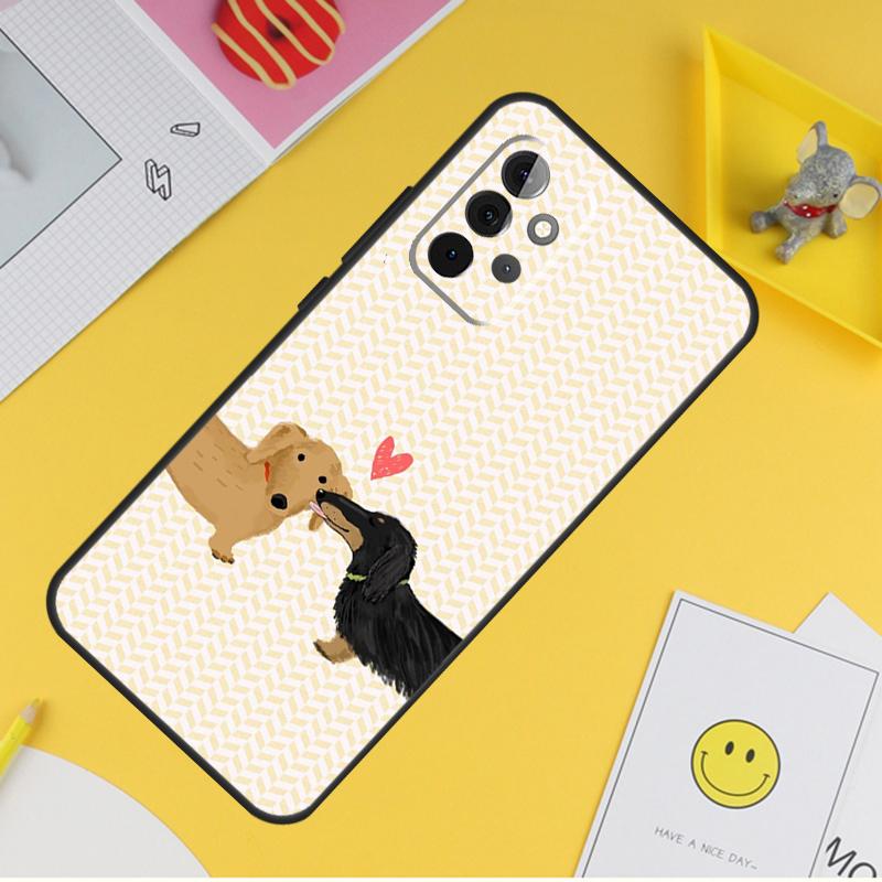 Dogs Dachshund Cute For Samsung Galaxy A14 A34 A54 A12 A32 A52 A51 A71 A53 A33 A13 A15 A25 A35 A55 Phone Case