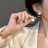 Imitation Pearl Earring For Women 2022 New Gold Colour Round Stud Earrings Christmas Gifts Irregular Design Unusual Earrings