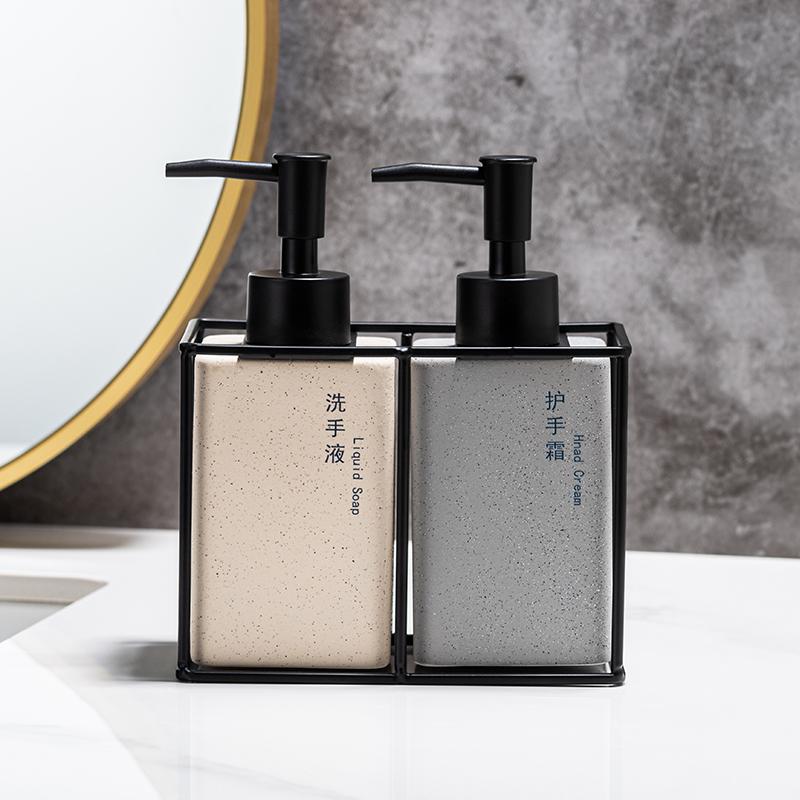 hotel 330ml sanitizer bottles Bathroom lotion Bottle Bath Pump Bottle Imitation rock ceramic Portable Travel Soap Dispenser