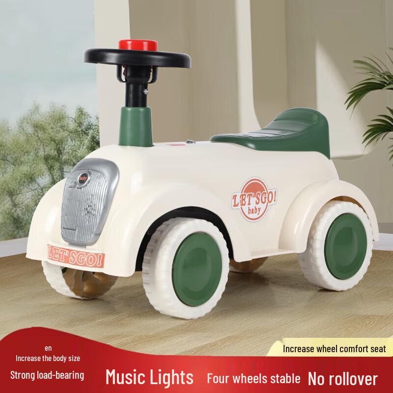 Airud 4-Wheel Anti-Rollover Kids Balance Bike with Music and Lights (CN version)