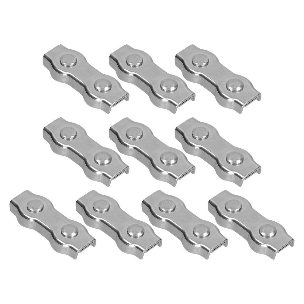 10Pcs Double Bolt Cable Clamps 2-Post Design Wire Rope Clamps  For 1/4 Inch Diameter Wire Rope