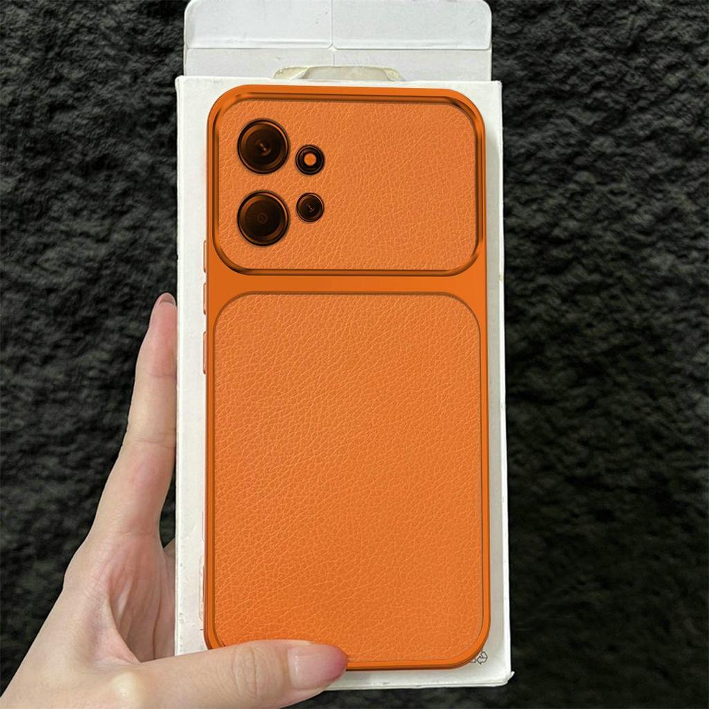 Premium Executive Leather Case for Xiaomi Redmi Note 12 4G Large Window Lens Protector Cover