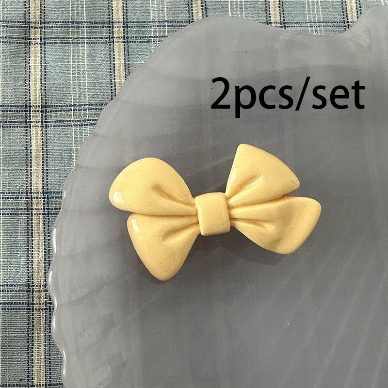 2 Stück/Set Niedliche Neue Schleifen Haarspange Acryl Seitenstift Einfarbig Haarspangen Damen Haaraccessoires