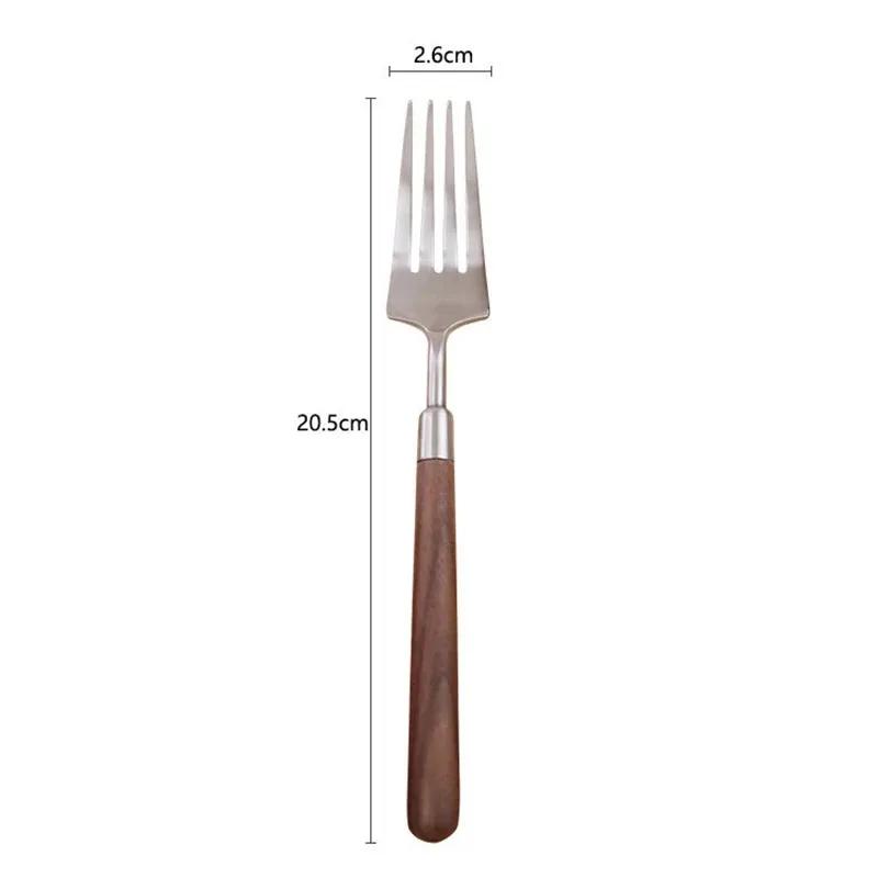 Walnut Wood Handle Cutlery Set 304 Stainless Steel Tableware Western Knife Fork Spoon Flatware Kitchen Supplies