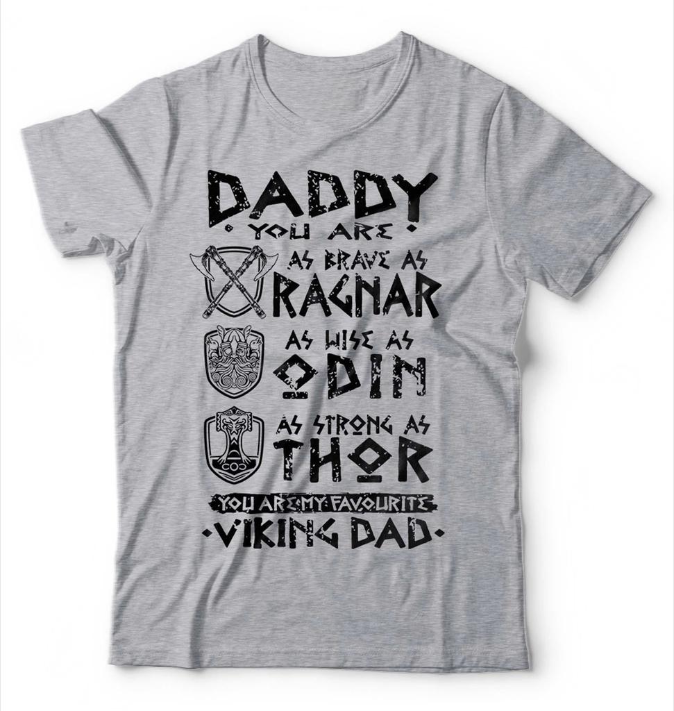 Men's Viking Dad T-Shirt Ragnar Thor Odin Norse Mythology Tee Retro Streetwear High-quality Crew-neck Short-sleeved Men's Tshirt
