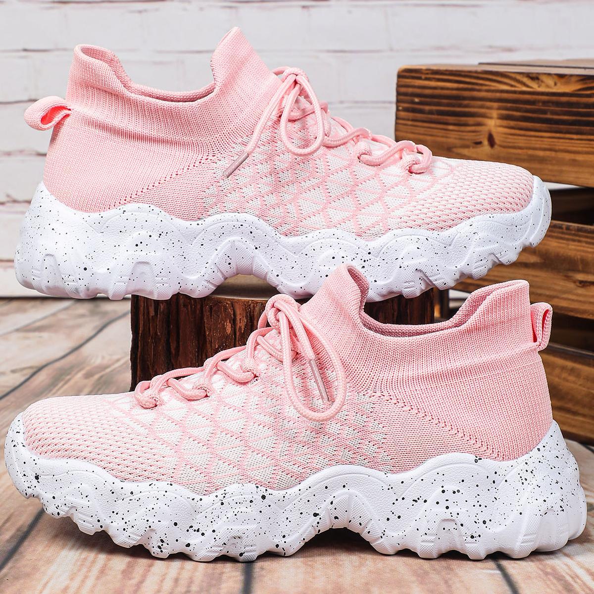 Hot-selling fly-woven breathable platform socks shoes lazy casual sports shoes couple trendy shoes 35