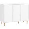 Modern Sideboard with 2 Cabinets with 3 Shelves in Wood, 107x40x80 cm, White
