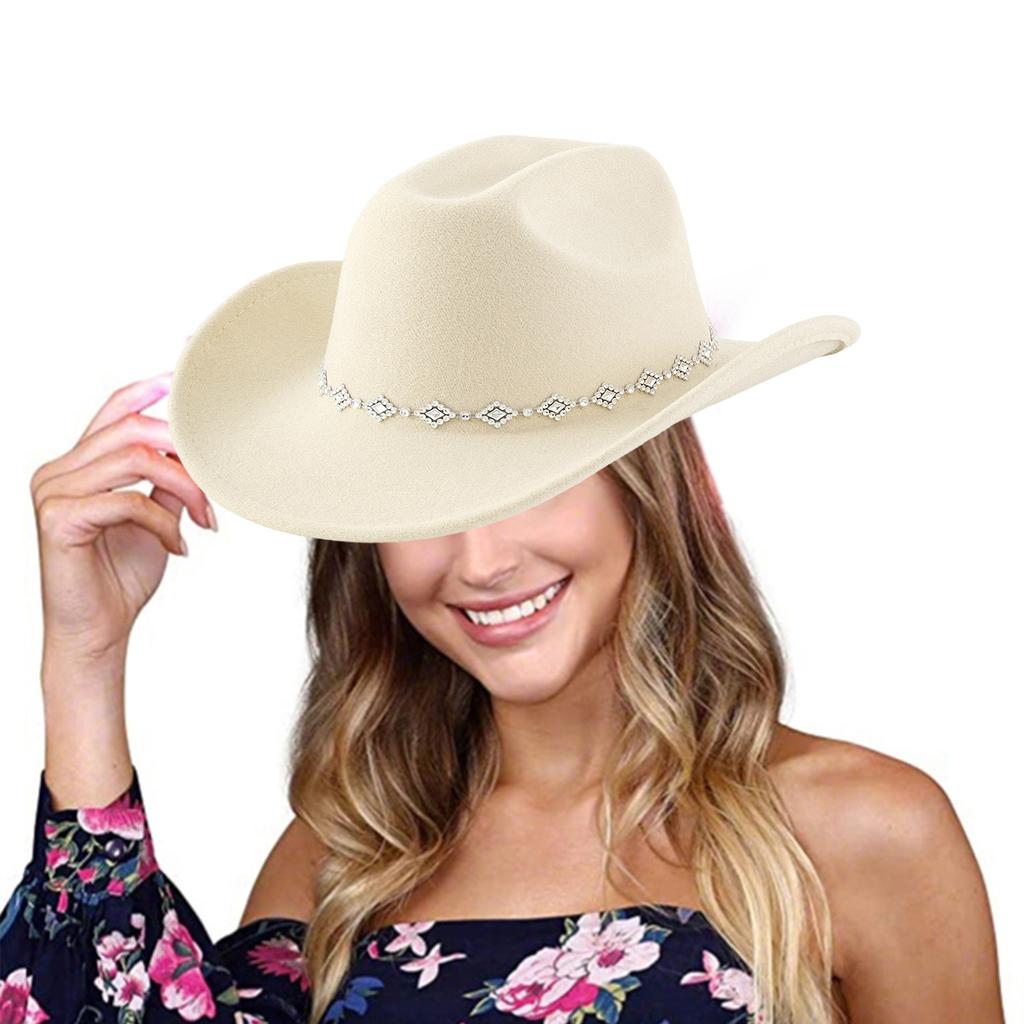 Unisex Western Denims Hat Wide Border Hat Polyester Outdoor Fashion Hat Fashion Accessory for Men and Women