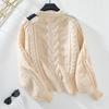 Vintage Solid Color Loose O Neck Long Sleeve Cardigan Sweater Knitwear Top for Autumn Winter