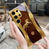 Luxury Gilded Stallion Electroplated Golden Phone Case For Samsung S22 Ultra S21 S20 FE S23Plus S24 S25 S26 Note10 20 Back Cover