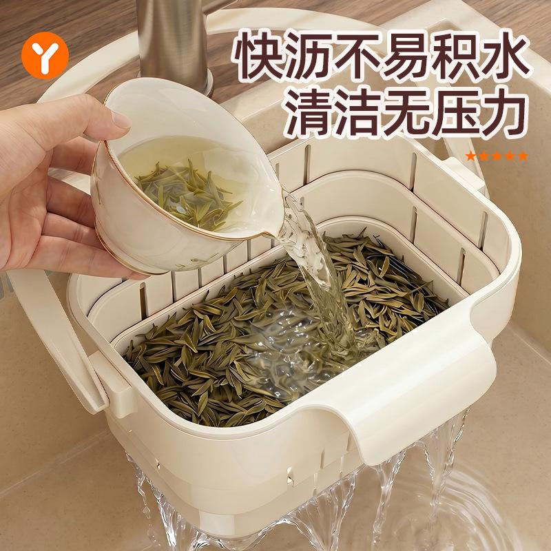 Hangable Folding Retractable Drain Basket Kitchen Sink Vegetable Basin Filter Basket Household Multi-functional Storage Artifact